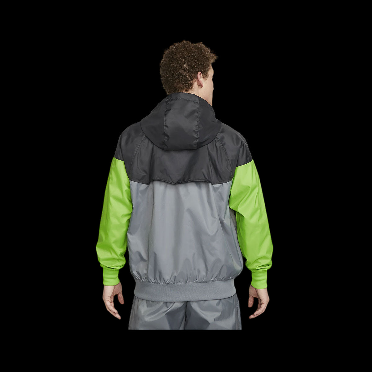 Nike Men's Sportswear Windrunner Full Zip Jacket Cool Grey Action Green - KickzStore