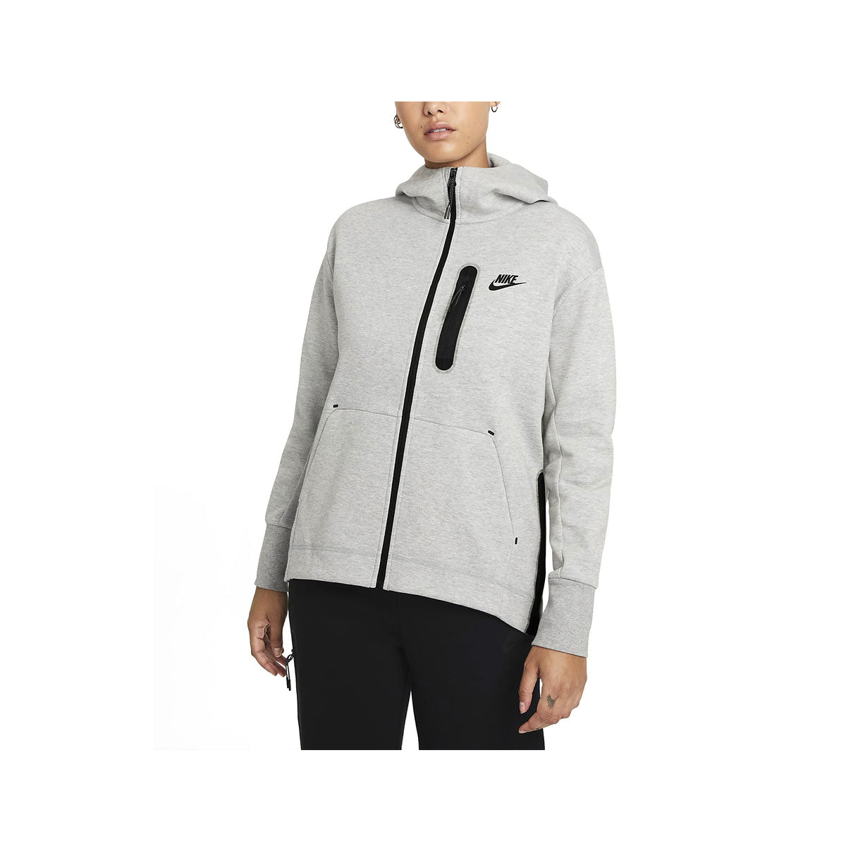 Nike Women's Sportswear Tech Fleece Essentials Full-Zip Hoodie Dark Grey Heather