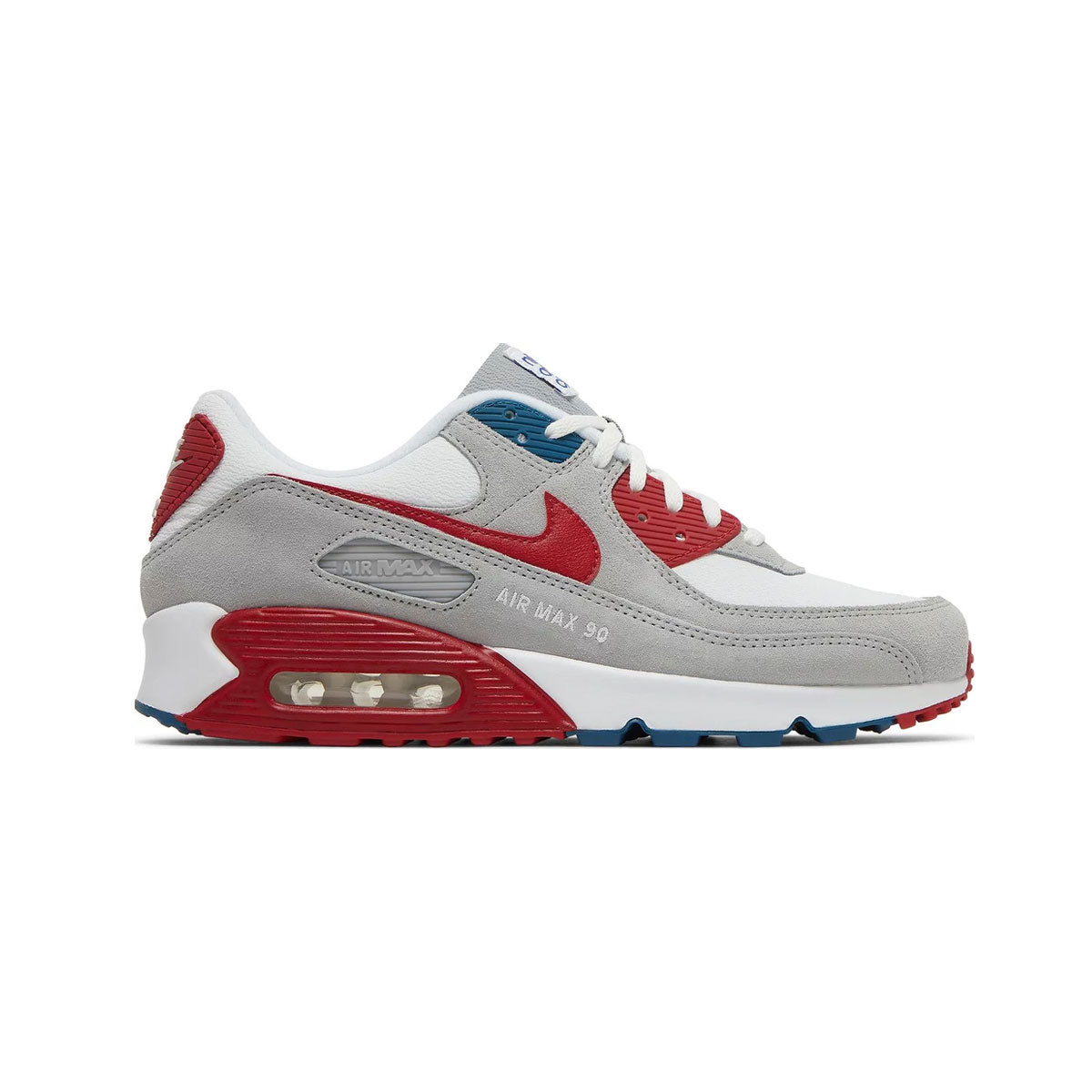 Nike Air Max 90 Shoes 'Athletic Club' Gray White Red - KickzStore