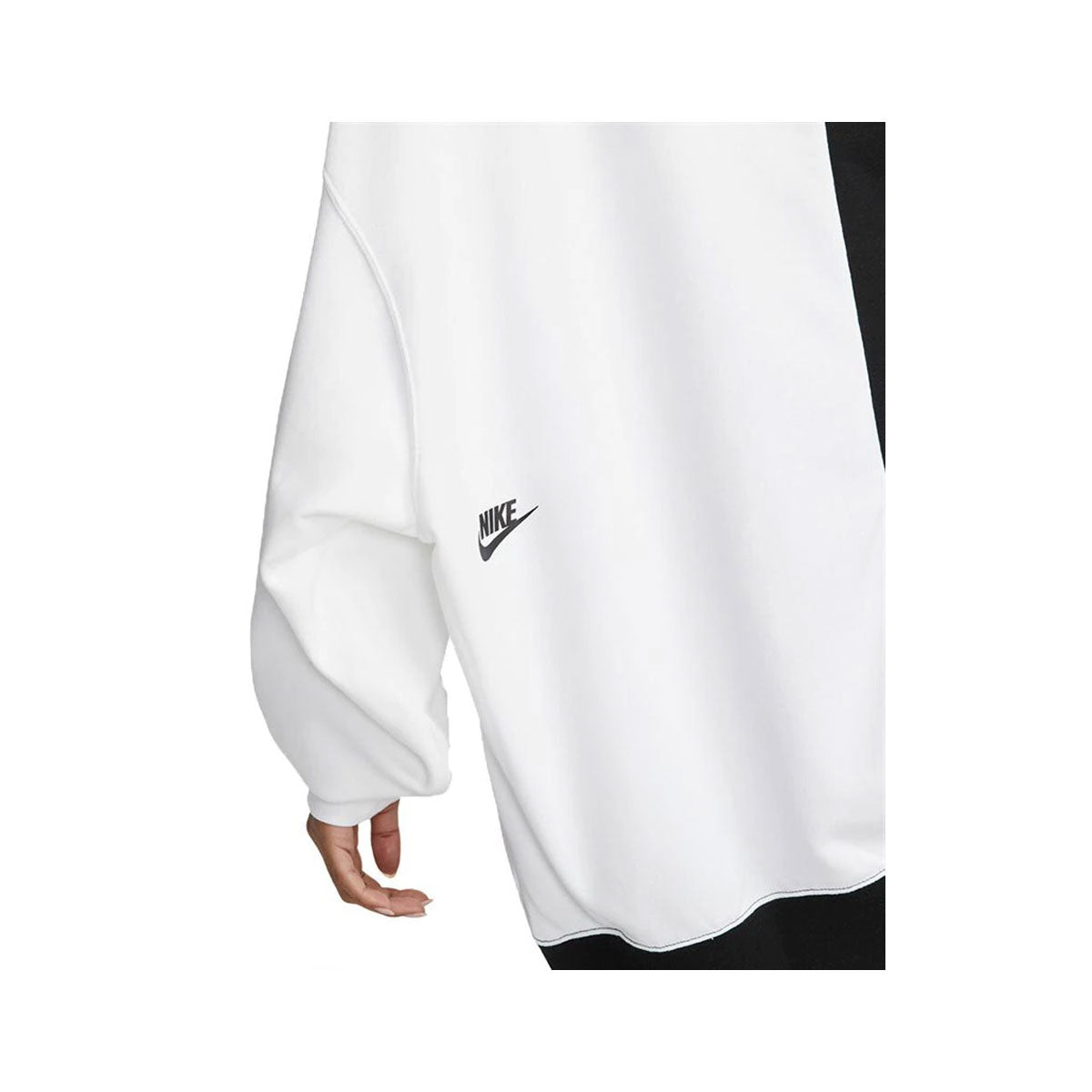 Nike Women's Sportswear Oversized Fleece Dance Sweatshirt Black White - KickzStore