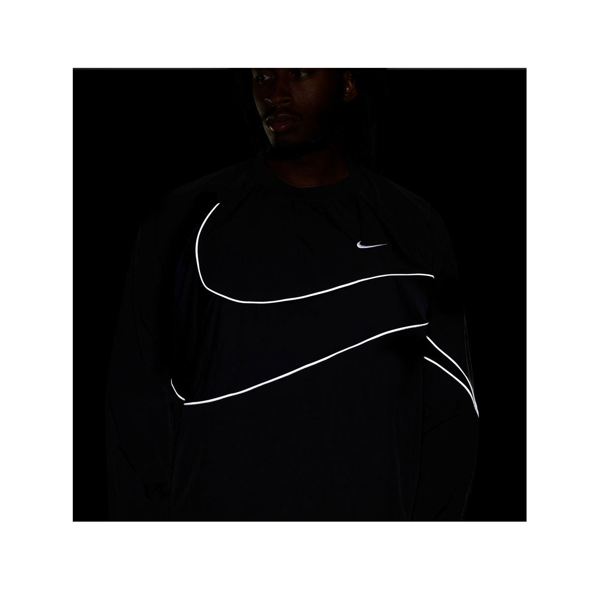 Nike Men's Swoosh Woven Jacket Black White