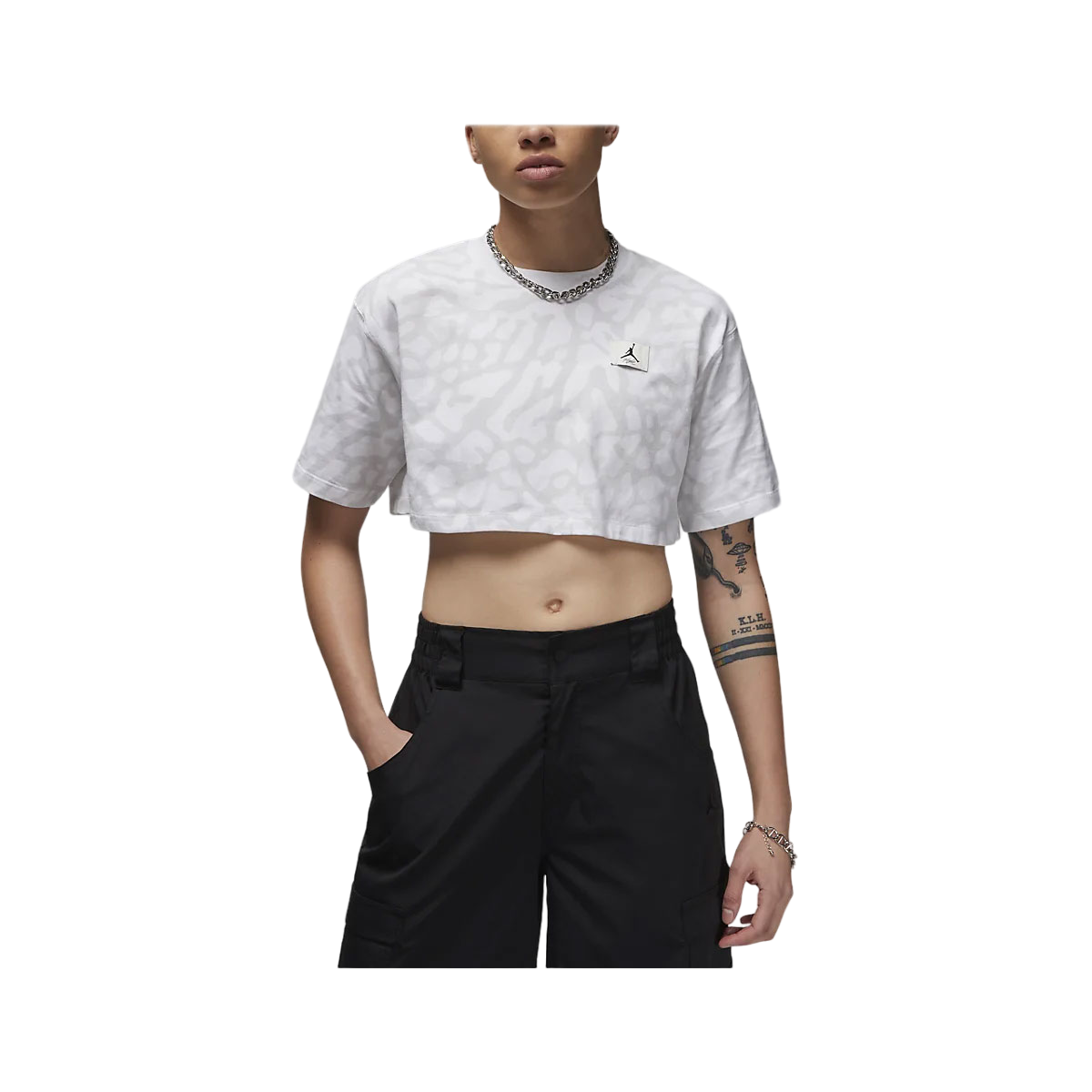 Air Jordan Women's Cropped Graphic T-Shirt White