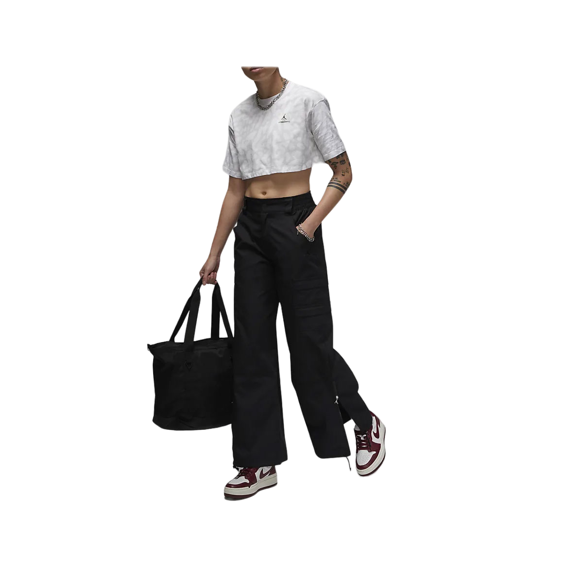 Air Jordan Women's Cropped Graphic T-Shirt White - KickzStore
