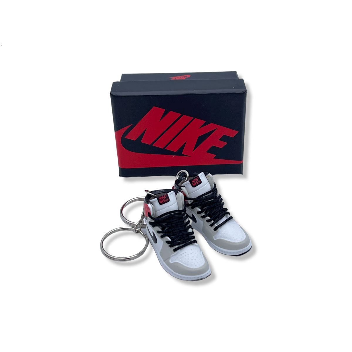 3D Sneaker Keychain- Air Jordan 1 High Smoke Grey Pair