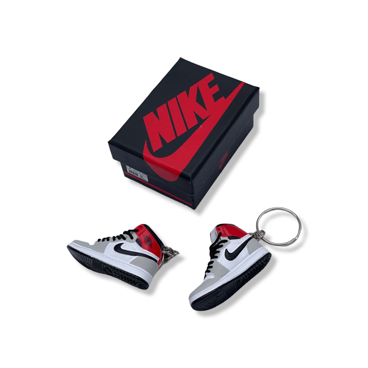 3D Sneaker Keychain- Air Jordan 1 High Smoke Grey Pair