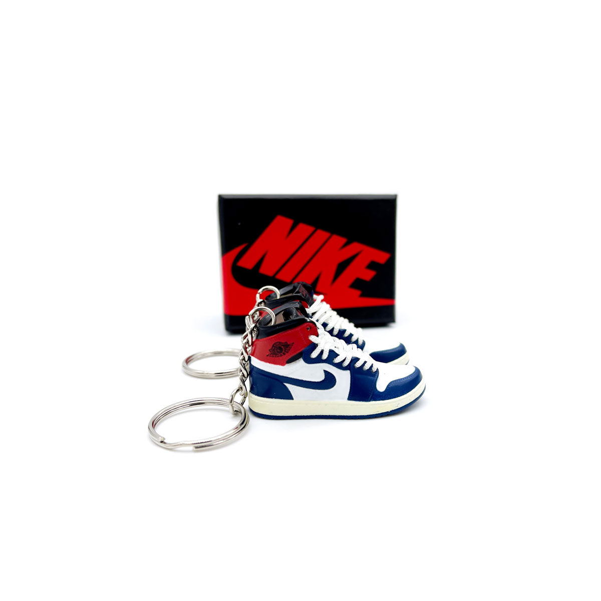 3D Sneaker Keychain- Air Jordan 1 High Union Blue Toe Pair - KickzStore