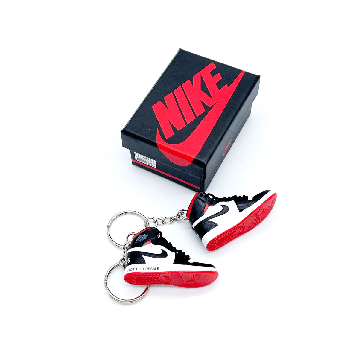 3D Sneaker Keychain- Air Jordan 1 High 'Not For Resale' Varsity Red Pair - KickzStore