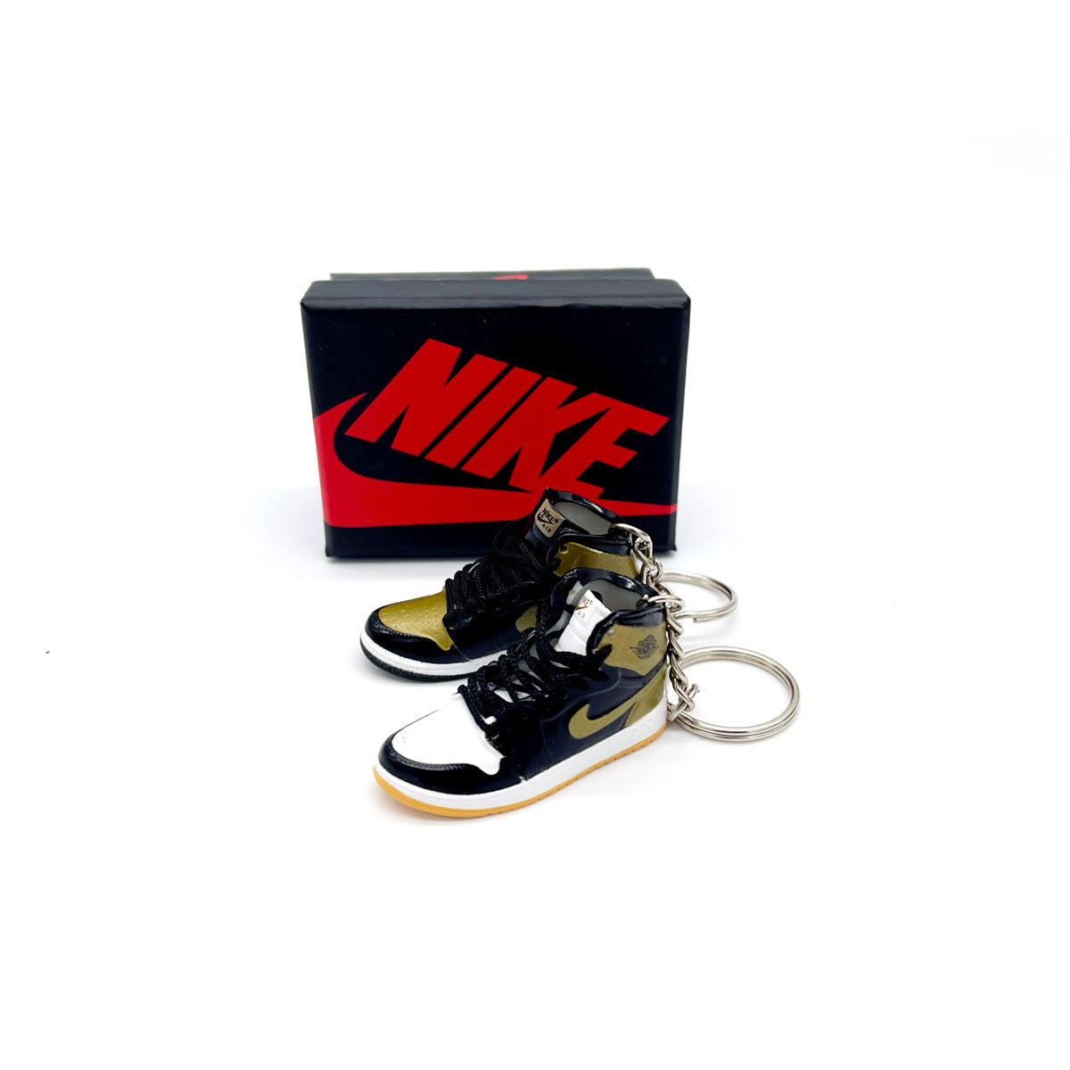 3D Sneaker Keychain - Air Jordan 1 High Gold Top 3 Pair - KickzStore
