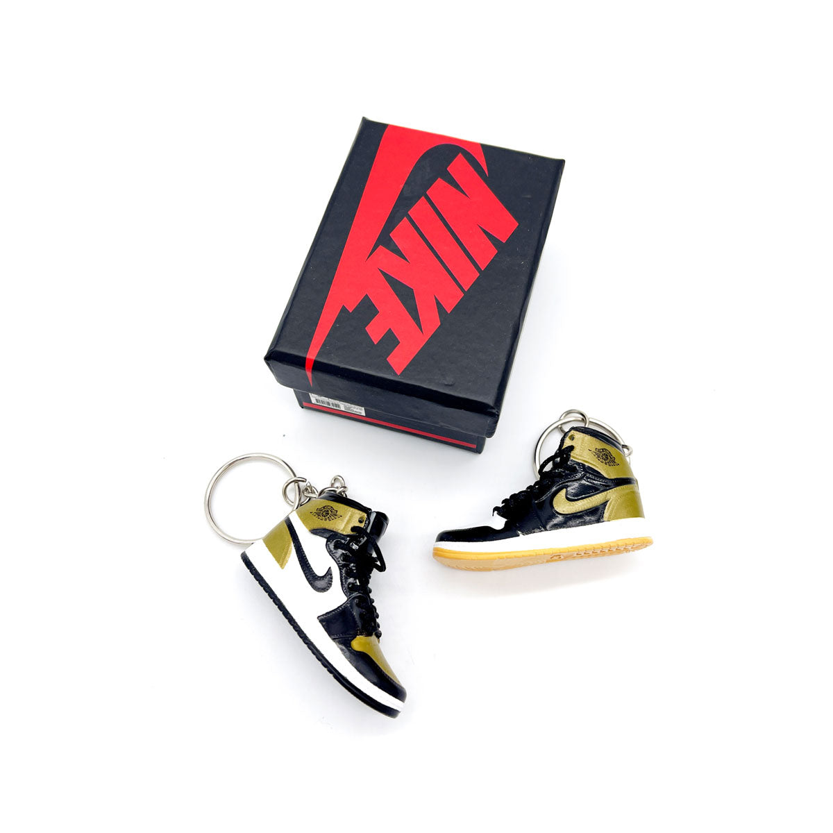 3D Sneaker Keychain - Air Jordan 1 High Gold Top 3 Pair - KickzStore