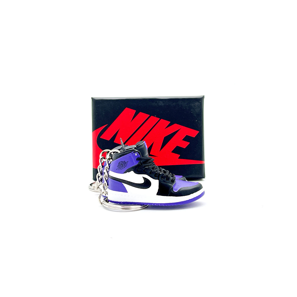 3D Sneaker Keychain- Air Jordan 1 High Court Purple 1.0 Pair - KickzStore