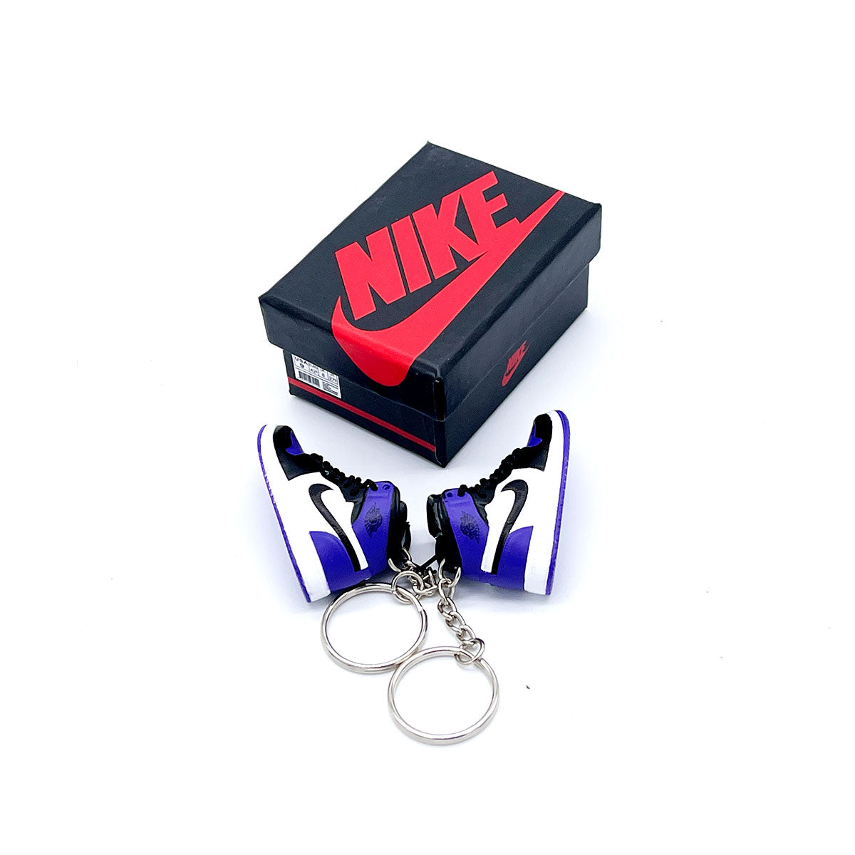 3D Sneaker Keychain- Air Jordan 1 High Court Purple 1.0 Pair - KickzStore