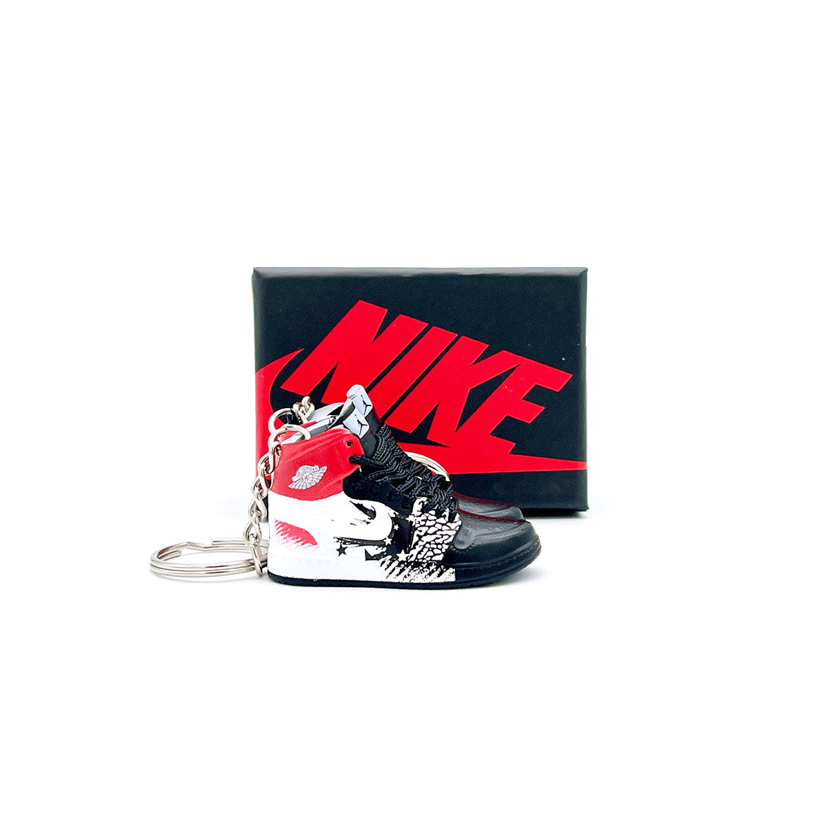3D Sneaker Keychain- Air Jordan 1 High Dave White Wings for the Future Pair - KickzStore