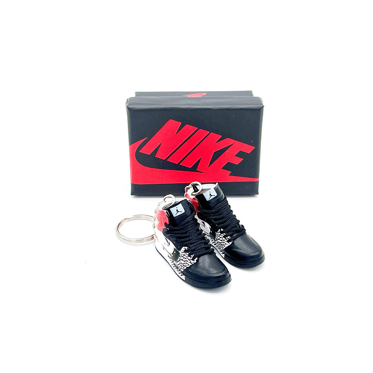 3D Sneaker Keychain- Air Jordan 1 High Dave White Wings for the Future Pair