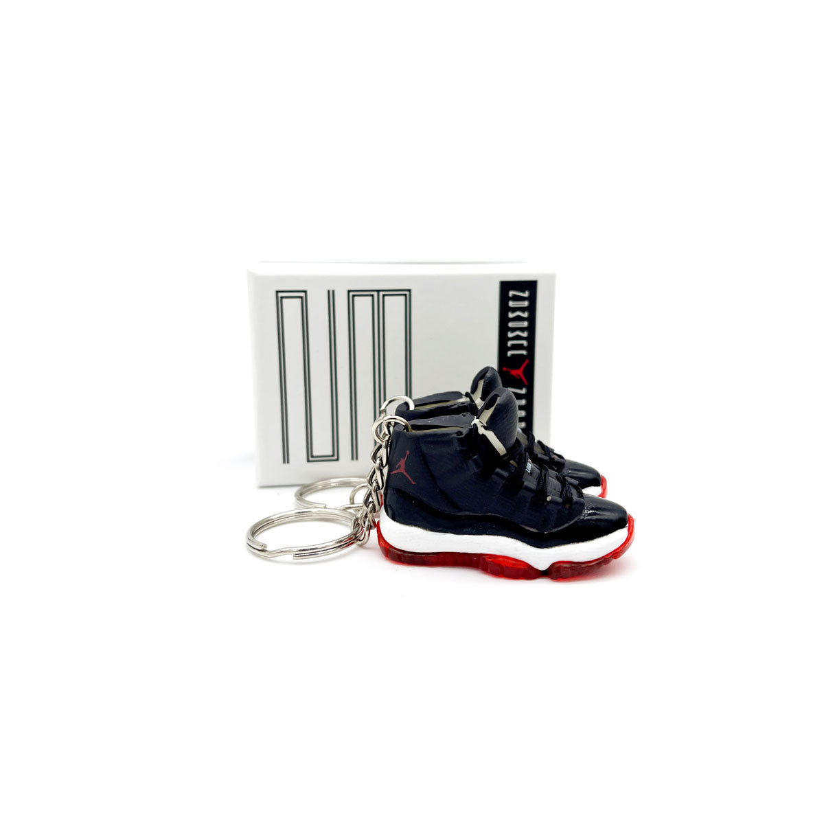 3D Sneaker Keychain- Air Jordan 11 Playoff 'Bred' Pair - KickzStore