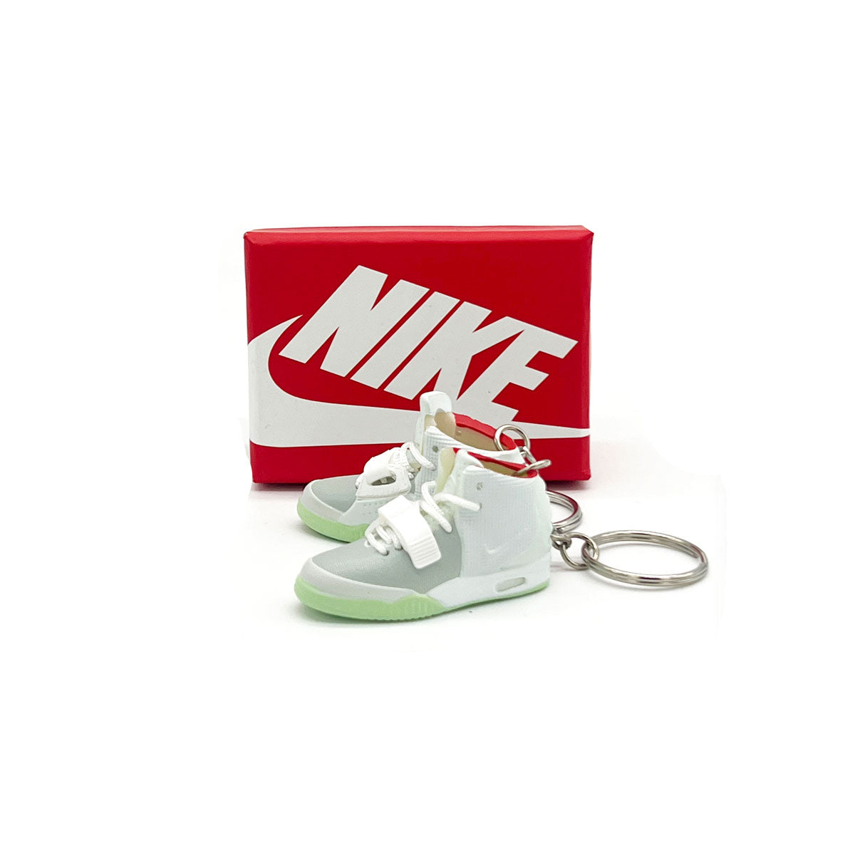 3D Sneaker Keychain- Nike Air Yeezy 2 Pure Platinum Pair