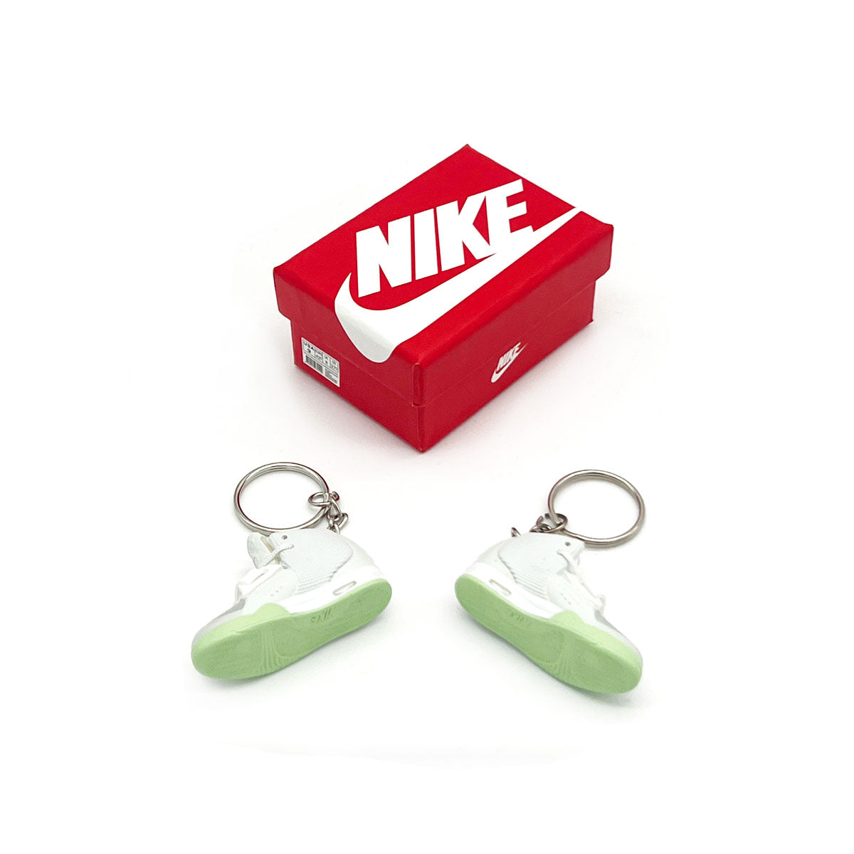 3D Sneaker Keychain- Nike Air Yeezy 2 Pure Platinum Pair - KickzStore