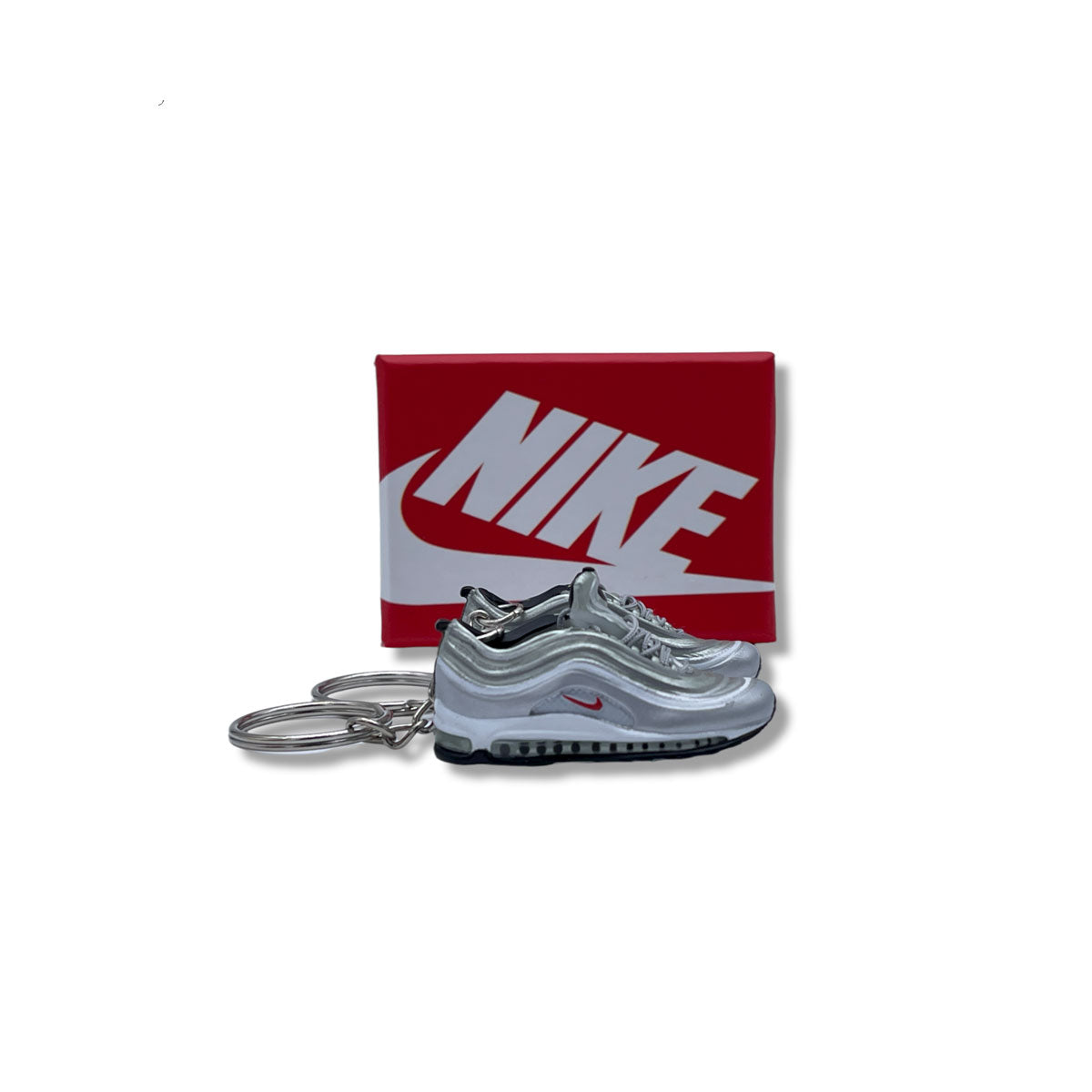 3D Sneaker Keychain- Air Max 97 OG Metallic Silver Bullet Pair - KickzStore