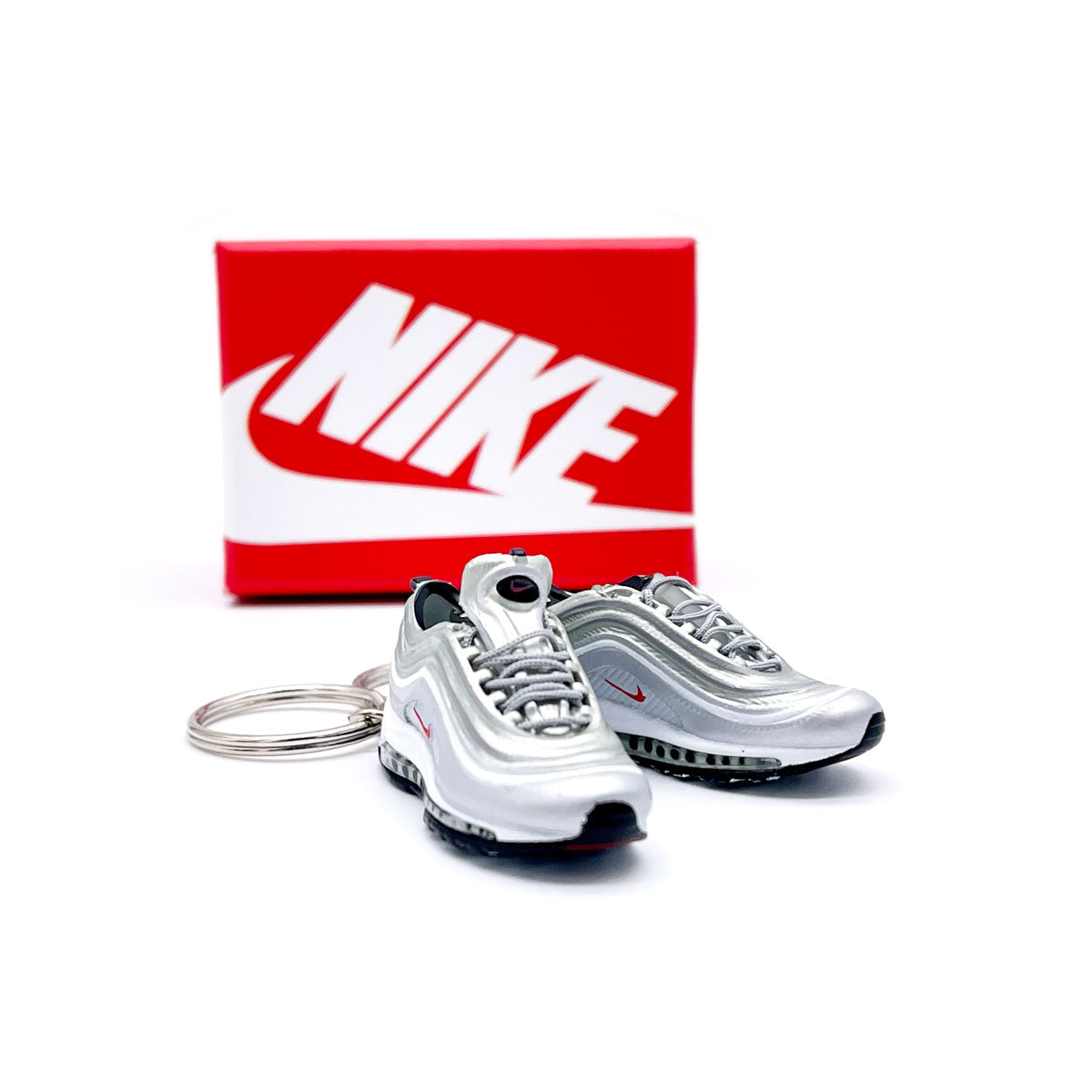 3D Sneaker Keychain- Air Max 97 OG Metallic Silver Bullet Pair