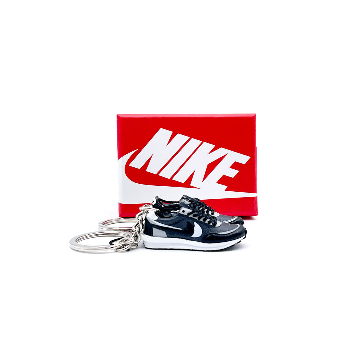 3D Sneaker Keychain- Nike LDWaffle Sacai Black Pair