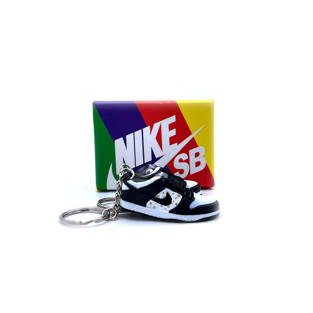3D Sneaker Keychain- Nike SB Dunk Low Supreme Stars Black Pair - KickzStore