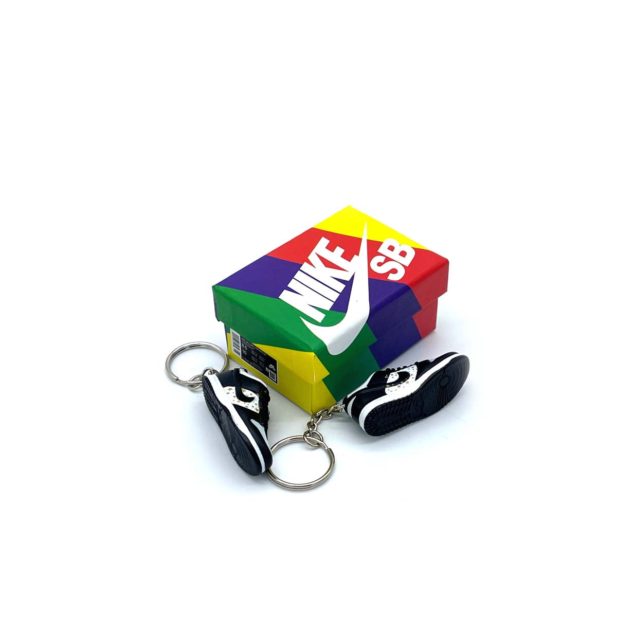 3D Sneaker Keychain- Nike SB Dunk Low Supreme Stars Black Pair - KickzStore