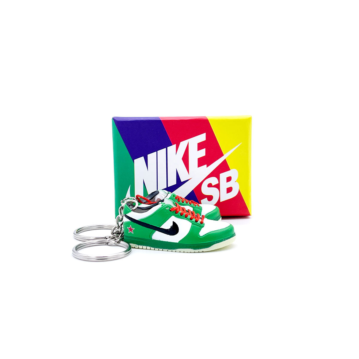 3D Sneaker Keychain- Nike SB Dunk Low Heineken Pair - KickzStore