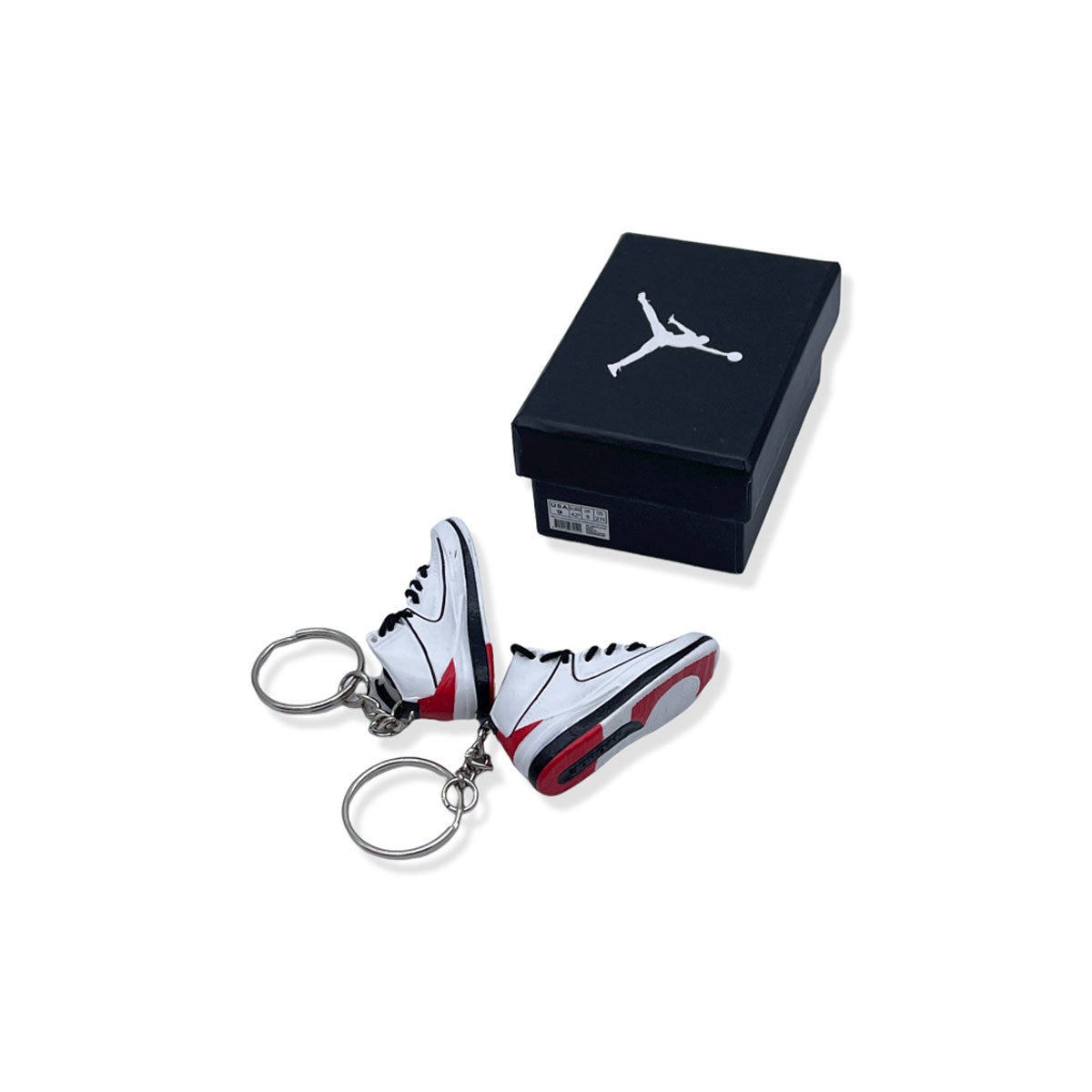 3D Sneaker Keychain- Air Jordan 2 Varsity Red Pair - KickzStore