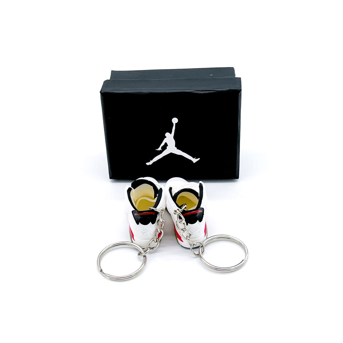 3D Sneaker Keychain- Air Jordan 6 White Infared Pair - KickzStore