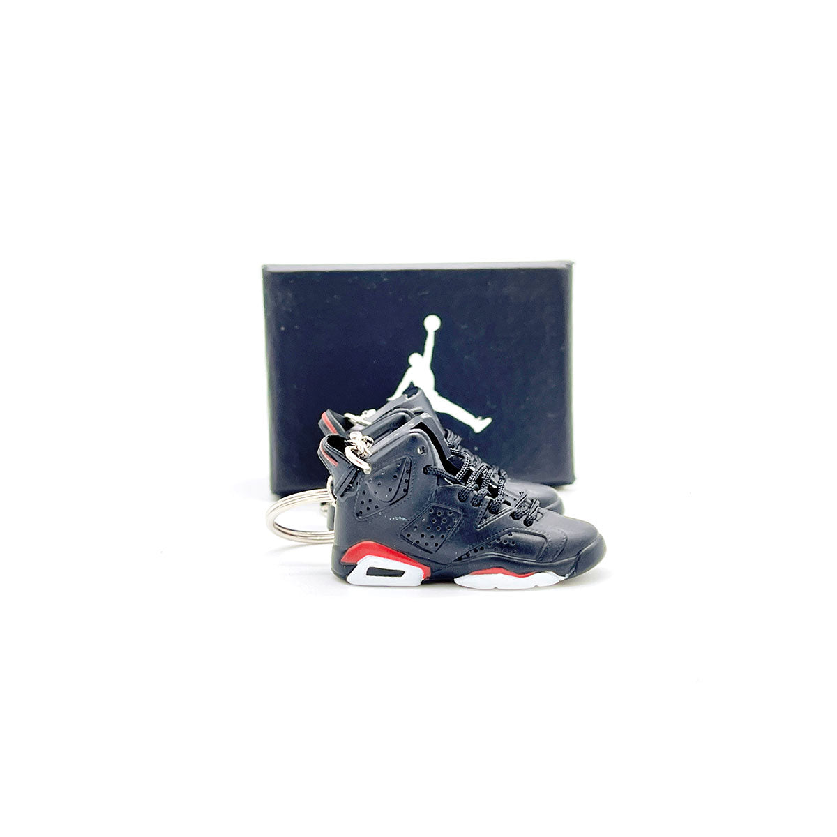 3D Sneaker Keychain- Air Jordan 6 Black Infrared Pair - KickzStore