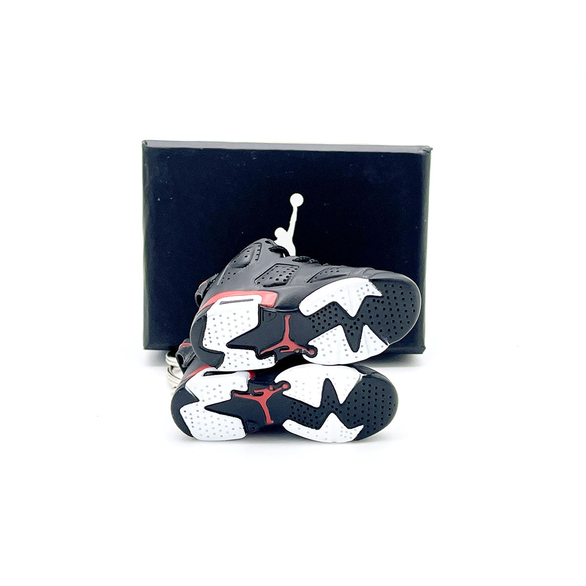 3D Sneaker Keychain- Air Jordan 6 Black Infrared Pair