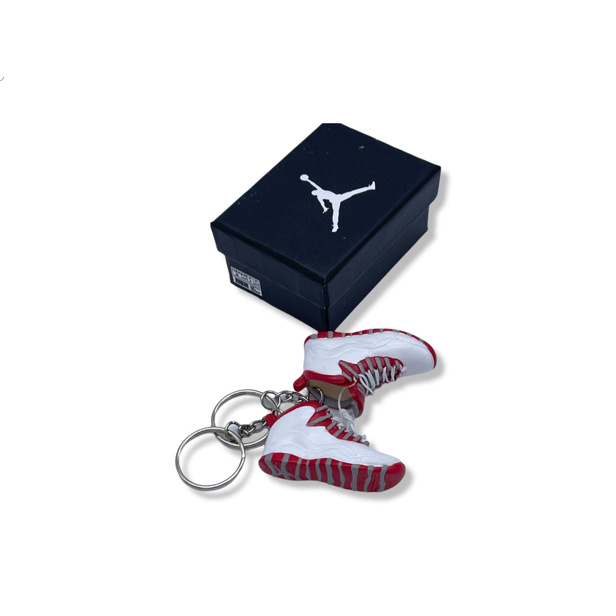 3D Sneaker Keychain- Air Jordan 10 Gym Red Pair