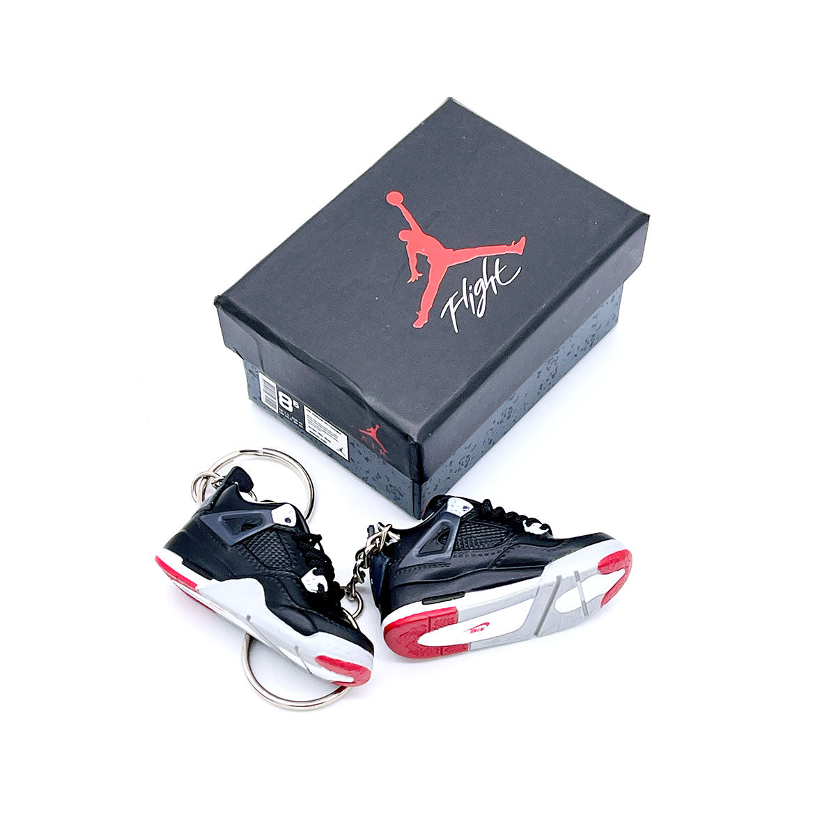 3D Sneaker Keychain- Air Jordan 4 Bred Pair - KickzStore