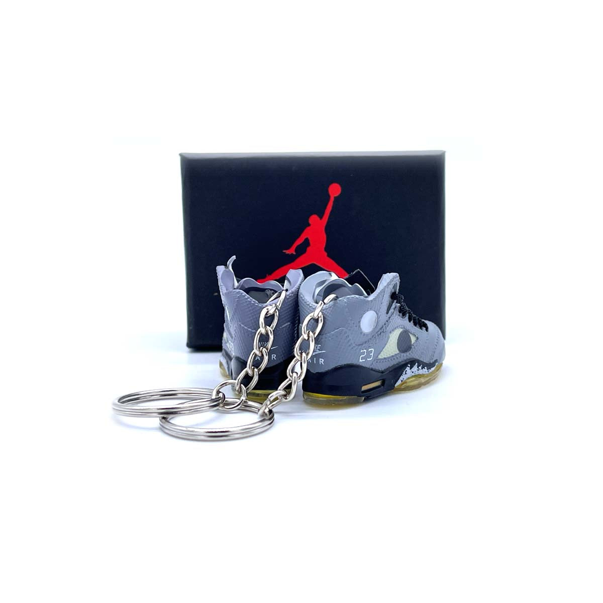 3D Sneaker Keychain- Air Jordan 5 Off-White Muslum Pair