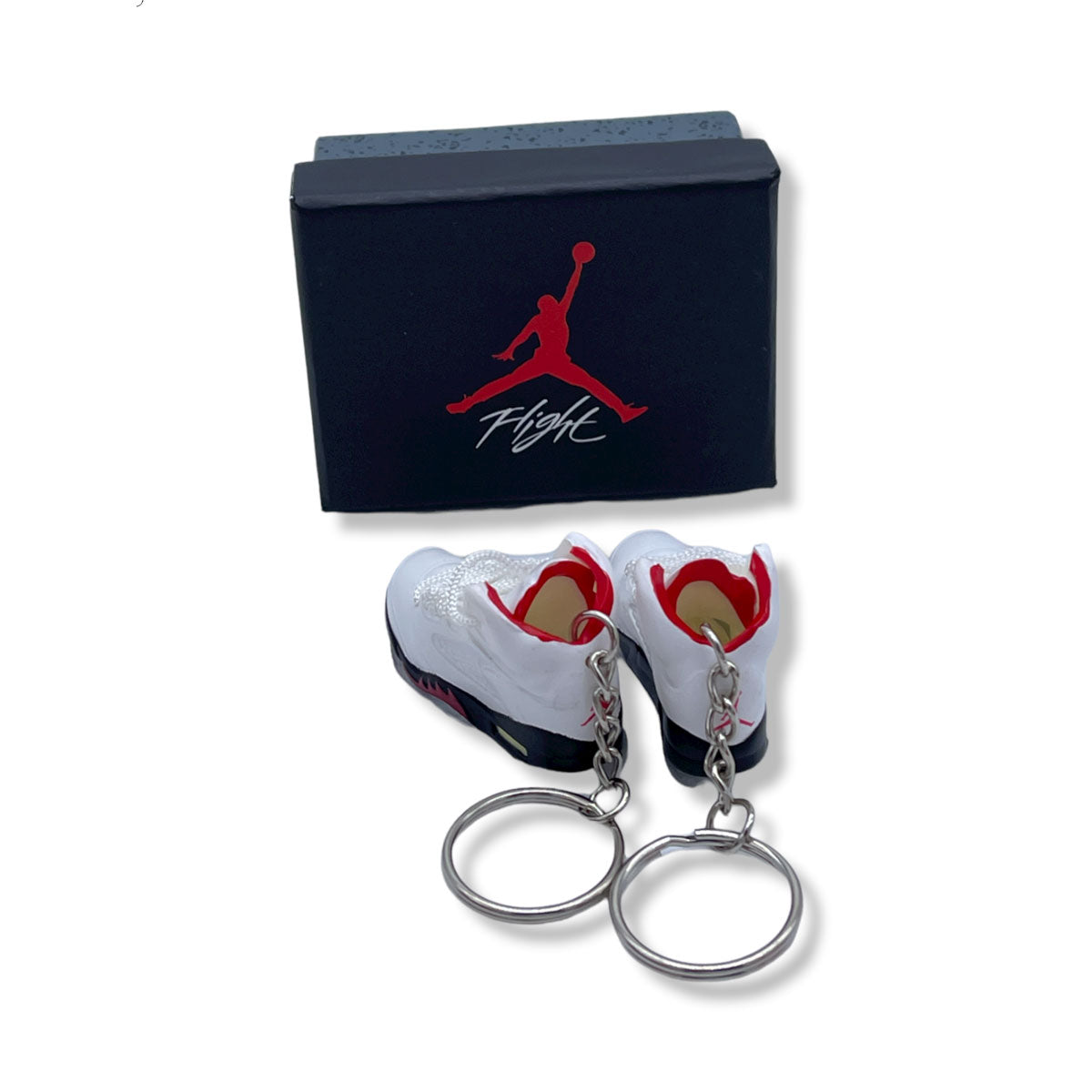 3D Sneaker Keychain- Air Jordan 5 Fire Red Pair