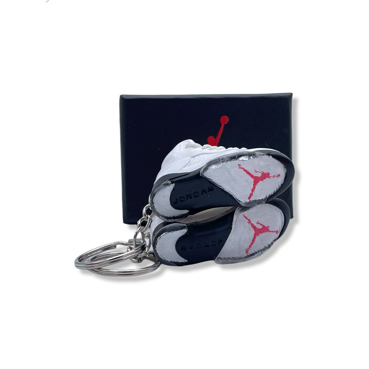3D Sneaker Keychain- Air Jordan 5 Fire Red Pair - KickzStore
