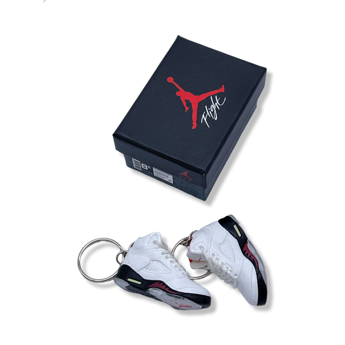 3D Sneaker Keychain- Air Jordan 5 Fire Red Pair