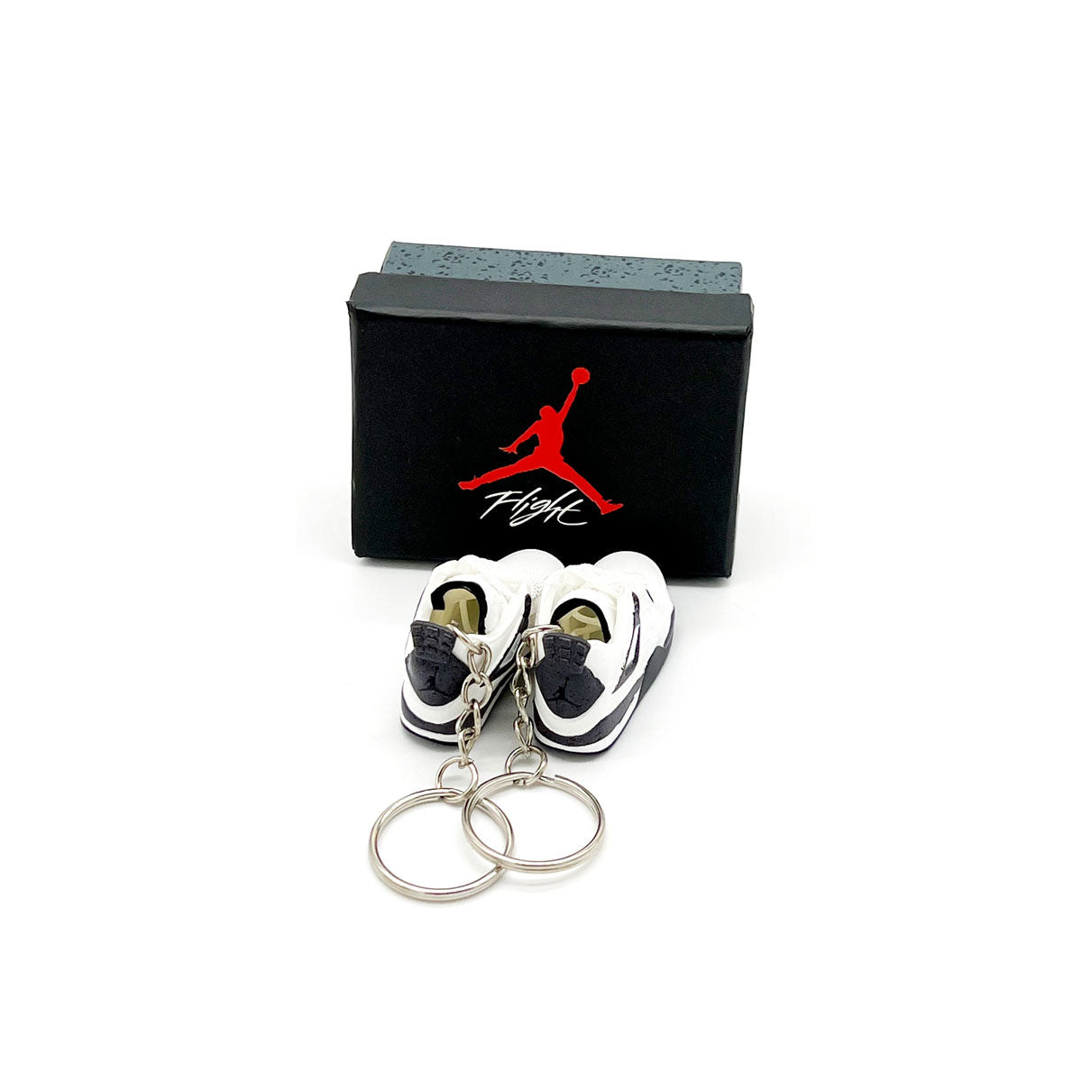 3D Sneaker Keychain- Air Jordan 4 White Cement Pair