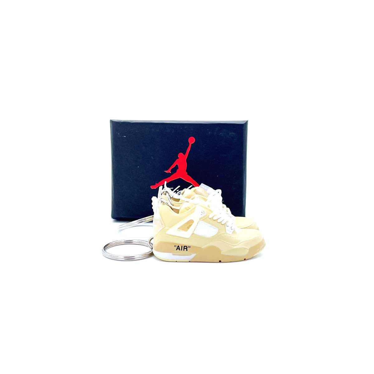 3D Sneaker Keychain- Air Jordan 4 Off-White Sail Pair - KickzStore