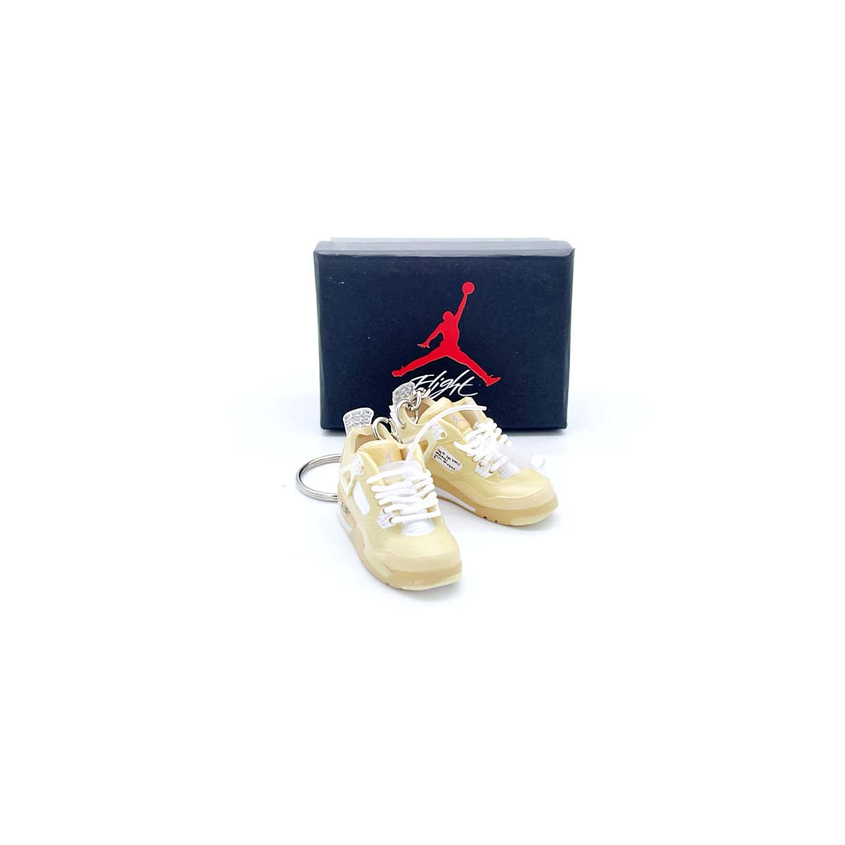 3D Sneaker Keychain- Air Jordan 4 Off-White Sail Pair