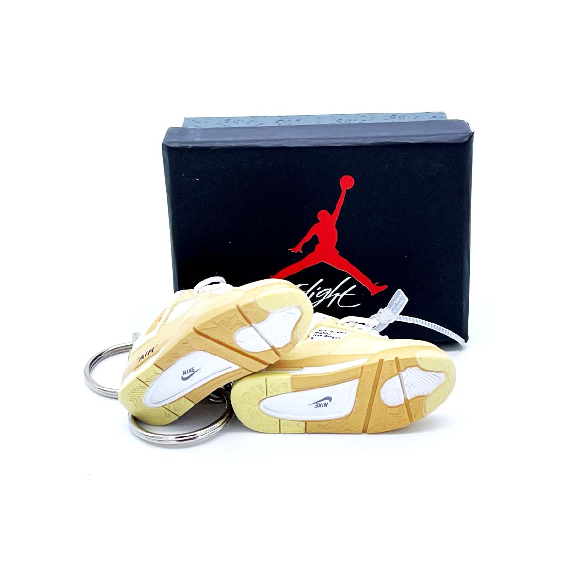 3D Sneaker Keychain- Air Jordan 4 Off-White Sail Pair