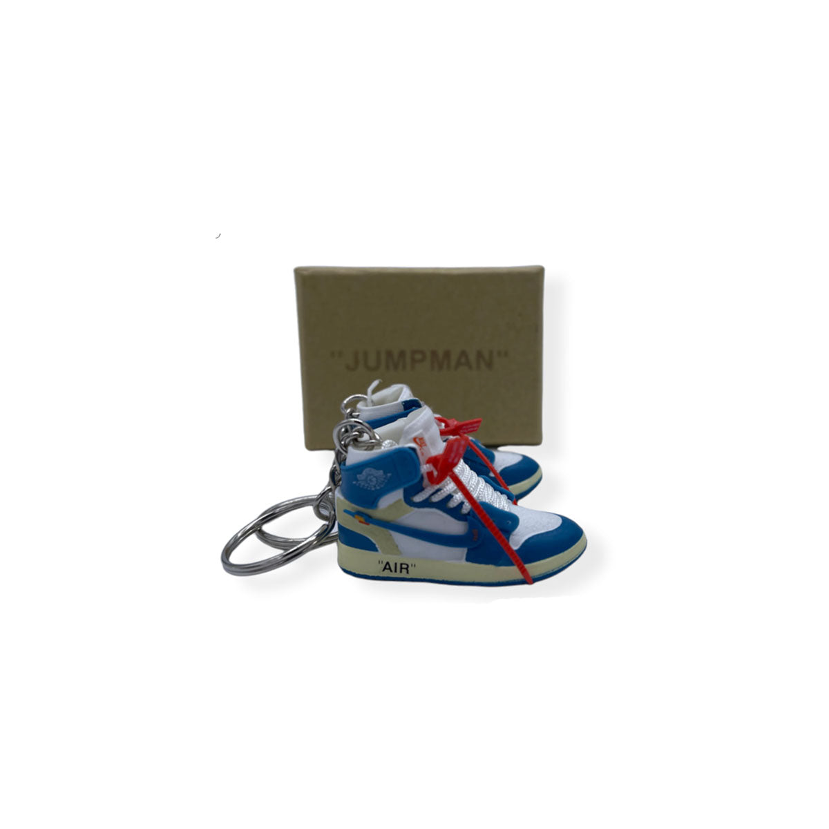 3D Sneaker Keychain- Air Jordan 1 High Off-White University Blue Pair