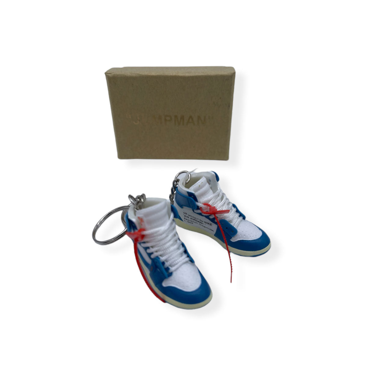 3D Sneaker Keychain- Air Jordan 1 High Off-White University Blue Pair