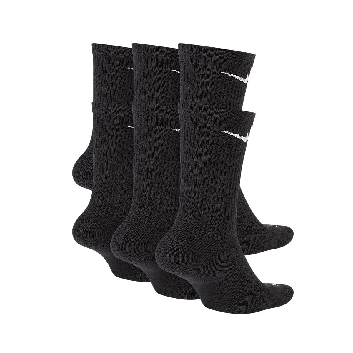 Nike Men's Everyday Plus Cushioned Training Crew Socks Black - 6 Pack - KickzStore
