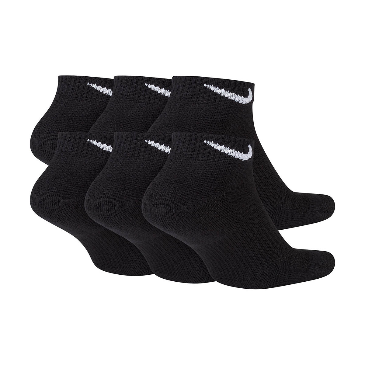 Nike Men's Everyday Plus Cushioned Low Cut Training Socks Black - 6 Pack