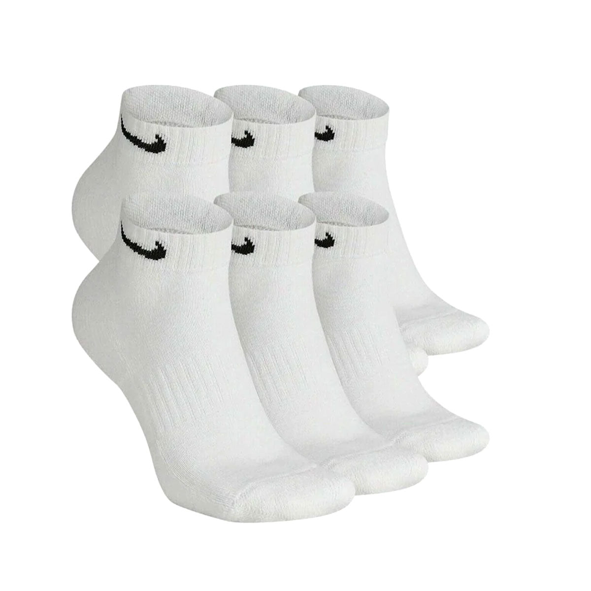 Nike Men's Everyday Plus Cushioned Low Cut Training Socks White - 6 Pack